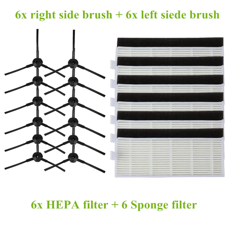 6x HEPA Filter + 6x Sponge filter +6x Left side Brush + 6 Right Side brushes for Chuwi ilife A4 x5 x620 Vacuum Cleaner parts цена 6x HEPA Filter + 6x Sponge filter +6x Left side Brush + 6 Right Side brushes for Chuwi ilife A4 x5 x620 Vacuum Cleaner parts цены онлайн