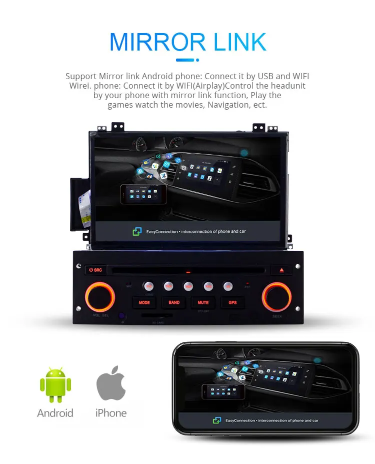 Cheap LJHANG 1 Din Android 9.0 Car DVD Player for Citroen C5 2005-2012 Stereo GPS Navigation multimedia Player 1 Din Car Radio USB RDS 6