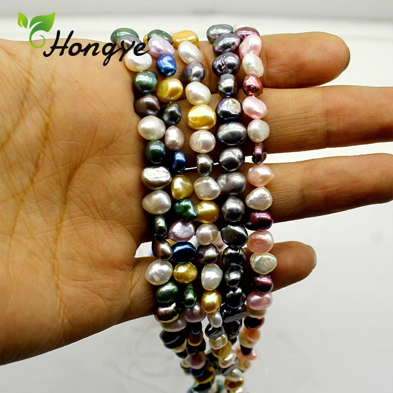 Разноцветное ожерелье из натурального жемчуга, бусы из материала сделай сам, женский браслет, цепочка на шею, серьги, кольцо, декоративные жемчужные бусы ручной работы