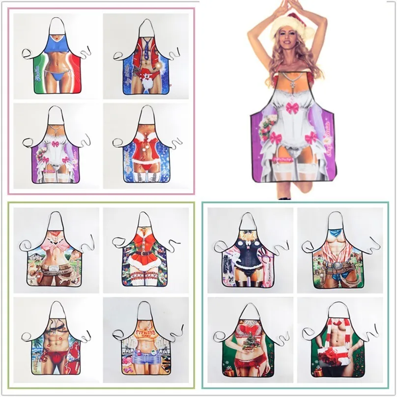 

Sexy Woman Aprons Kitchen Schort Tablier cuisine uni Digital Printed Bibs Cooking Baking Accessories Lady Avental Cleaning sexi