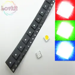 100 шт. 5050 PLCC-6 RGB LED красный зеленый синий smd-микросхему 3-чипы светящиеся Диоды SMT витые бусины для автомобильные/велосипед/Лампы для