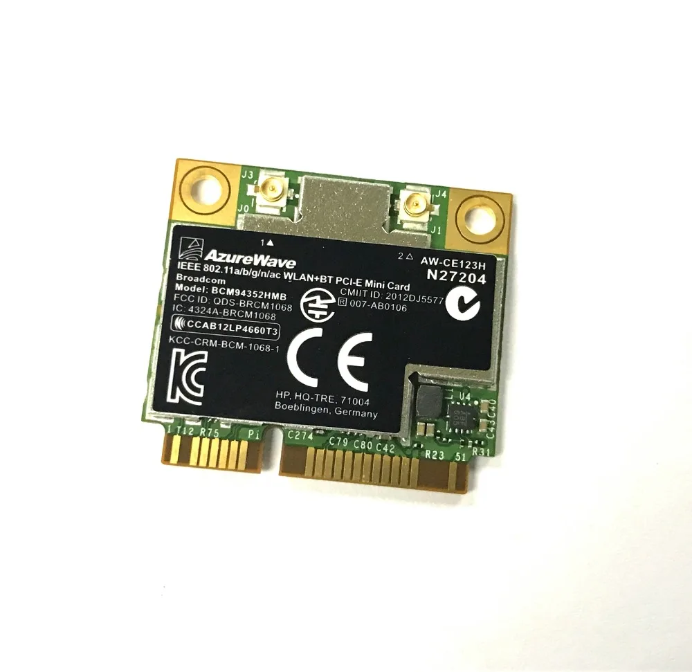 Broadcom bcm4352 bcm94352hmb Половина мини PCIe pci-express Беспроводной WI-FI WLAN BT Bluetooth карты 802.11ac 867 мГц для 724935 -001