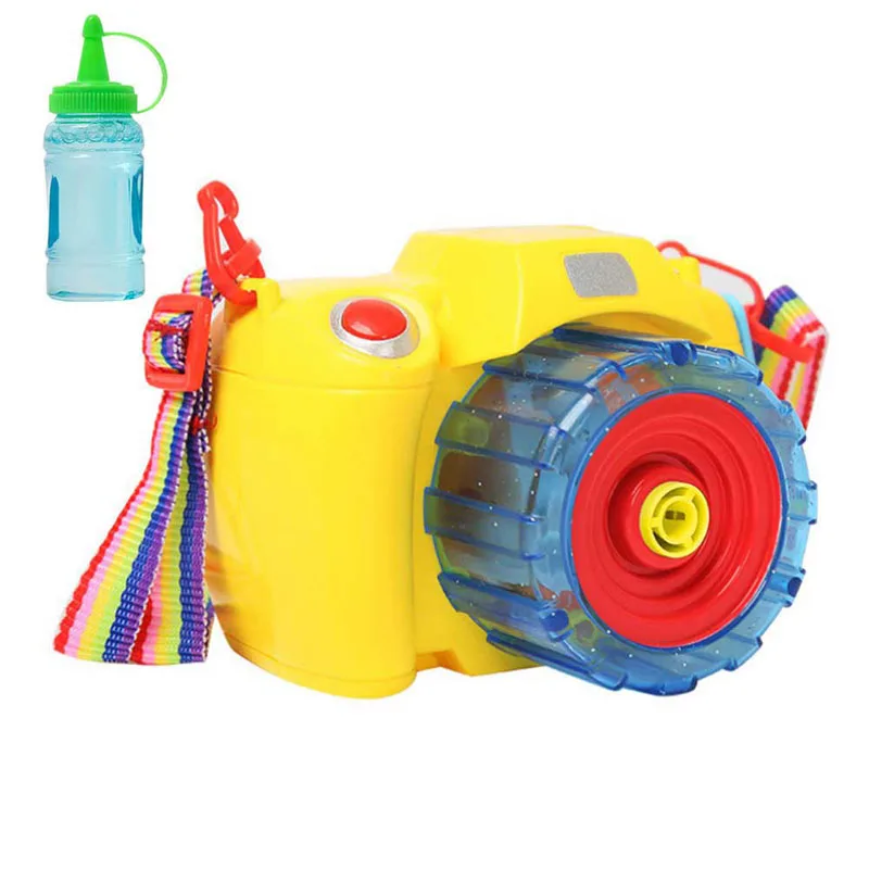 Автоматическая электрическая камера формованное мыло пузырчатая машина множество пузырьков выдувная игрушка машина мигающее звучание для мальчиков и девочек на открытом воздухе - Цвет: Цвет: желтый