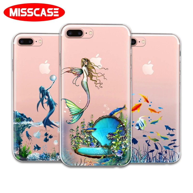 MISSCASE Mermaid Phone Case for iphone X 7 8 Plus Soft TPU Silicon Full Protective coque Cover iPhone 6 6S plus 5 5S SE |