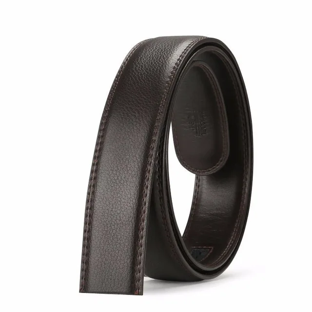 Brown (No Buckle) CETIRI 3,5 см мужской кожаный ремень, дизайнерский мужской ремень с автоматической пряжкой, мужские ремни, высокое качество, корейский модный ремень - Цвет: Brown (No Buckle)