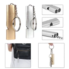 Двойная труба 120дБ аварийный свисток брелок Открытый комплект funda torniquete инструмент для выживания на природе свисток для спасателя золото серебро