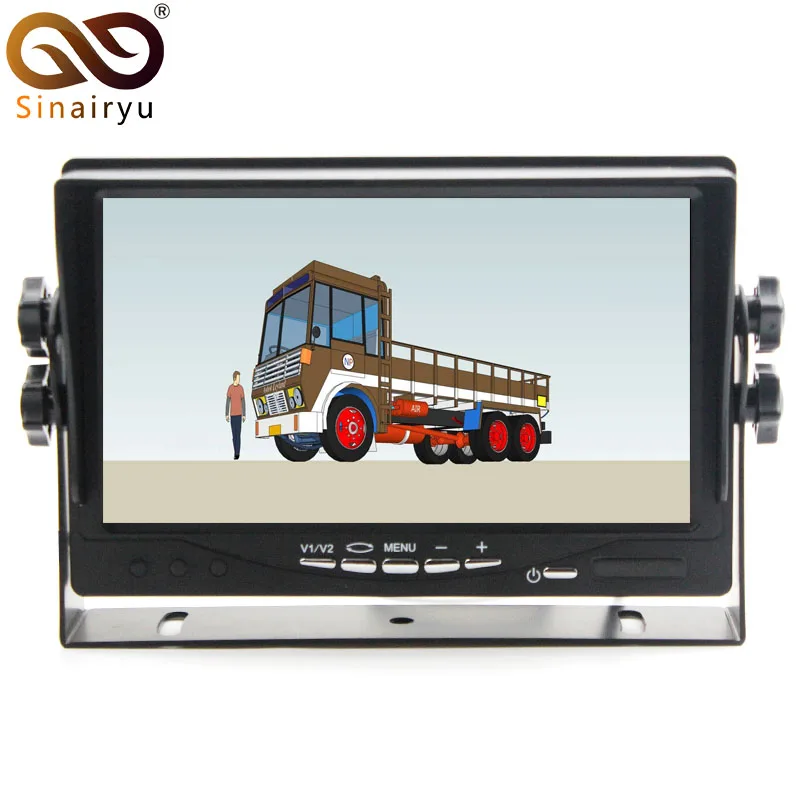 

Iron Bracket 2 RCA Video Input DC12~24V HD 800X480 Digital Screen 7 Inch TFT LCD Truck Bus Parking Monitor Fit Camper Trailer