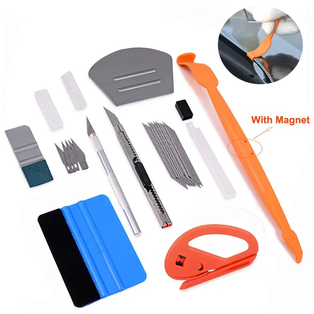 

FOSHIO Auto Window Tint Tool Carbon Foil Film Magnetic Squeegee Vinyl Car Wrap Sticker Tool Cutter Knife Car Tinting Accessories