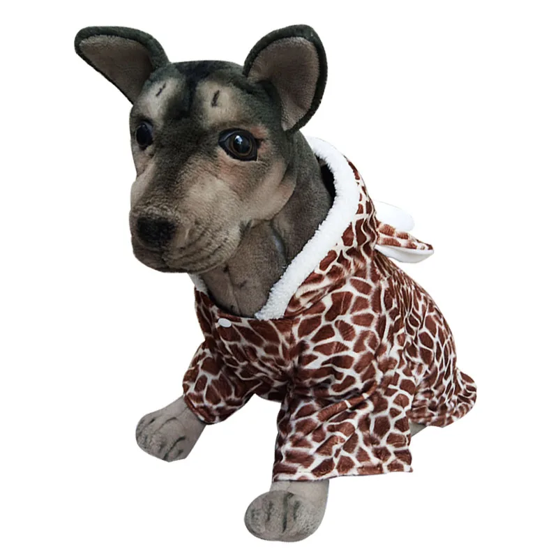 Пальто для собак крупных пород XXL-5XL зимняя теплая куртка для большой собаки жираф/Зебра Стиль Олень Косплей Одежда для собаки из флиса Собака пальто