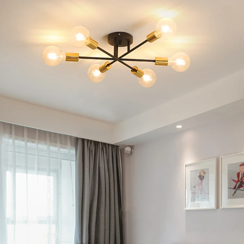 Meados do Século Decoração da Casa Salão de Beleza Teto Suspenso Iluminação Montagem Embutida Lustres Cozinha Sputnik Lustre Led 7 meados do século decoração da casa led