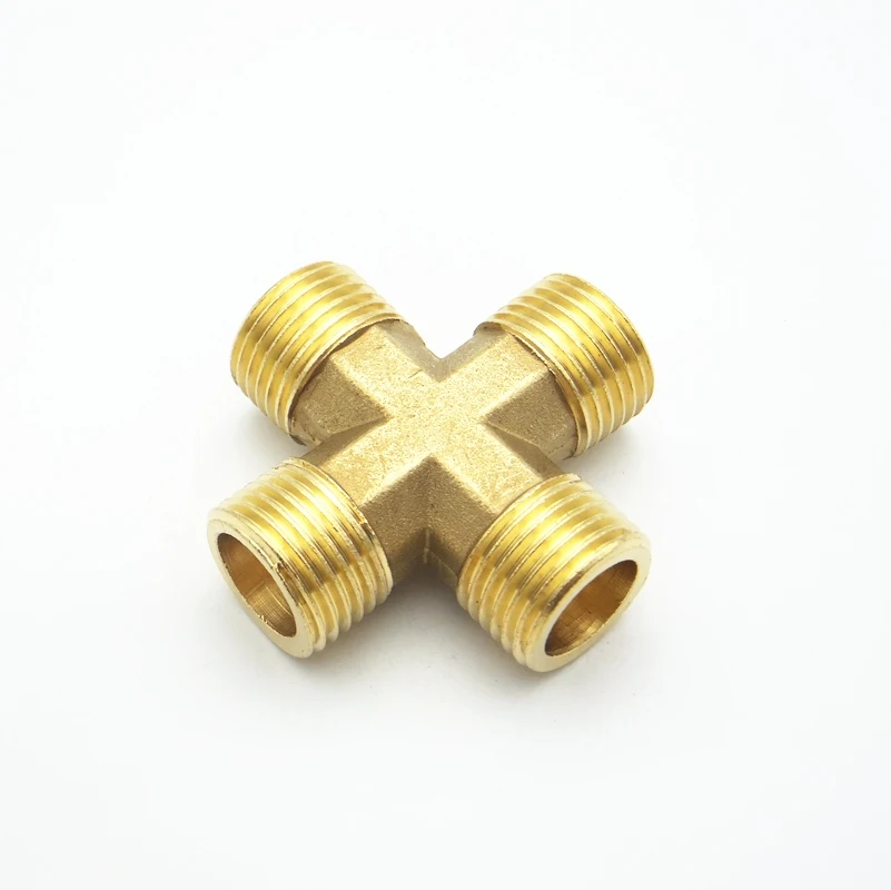 1/2" BSP Female Thread 4 Way Brass Cross Pipe&Fit Adapter Coupler Connector^gu 