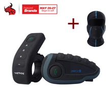 VNETPHONE V8 1200 м Bluetooth Интерком мотоциклетный шлем переговорные гарнитура NFC удаленной Управление полный дуплекс + FM в том числе один маска