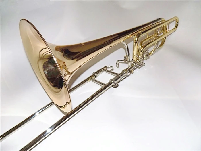Bb/F/Eb/D Бас тромбон Музыкальные инструменты золото латунь тромбон ротор слайд тромбон лак с мундштук чехол