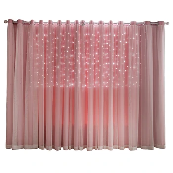 

Double layers curtain curtains(cloth curtain +voile curtain)for children's room