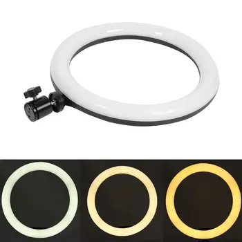 

Dimmable 10 inches LED SMD 3200-5500K Ring Light Kit Studio Video Light w/Extended Mini Ball Head Phone Holder Aluminum Alloy