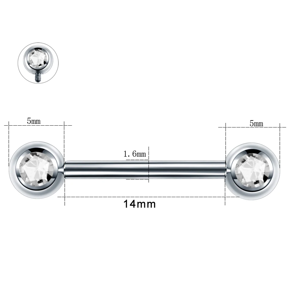 1 шт. титановый Опаловый пирсинг для сосков 14 г внутренняя нить, сексуальный пирсинг для пирсинга, штанга для языка, Женские Ювелирные изделия