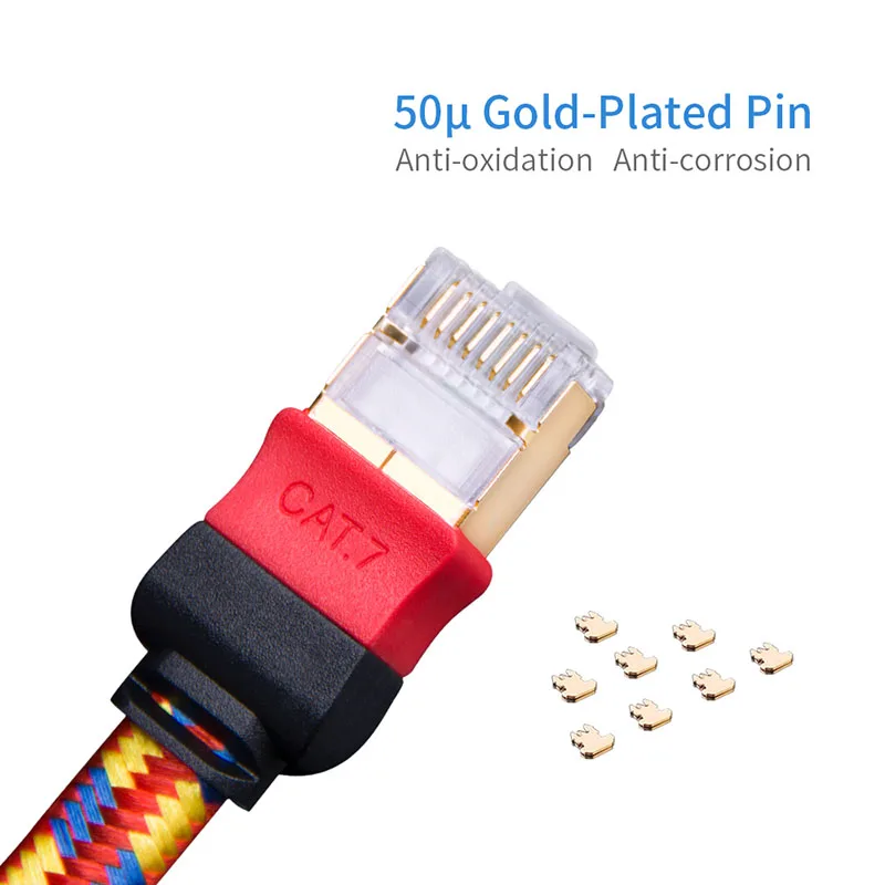 Free Shipping China Post 3Pcs/Lot 1 meter CAT7 CAT6A Flat Patch Cord Cable for RJ45 lan cable 