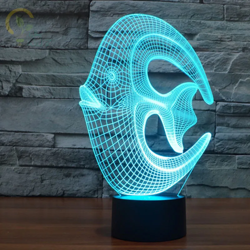 

Amazing Magical Optical Illusion 3D LED Night Light Reef Fish USB Table Light Novelty Lighting Lamp Atmosphere Lights