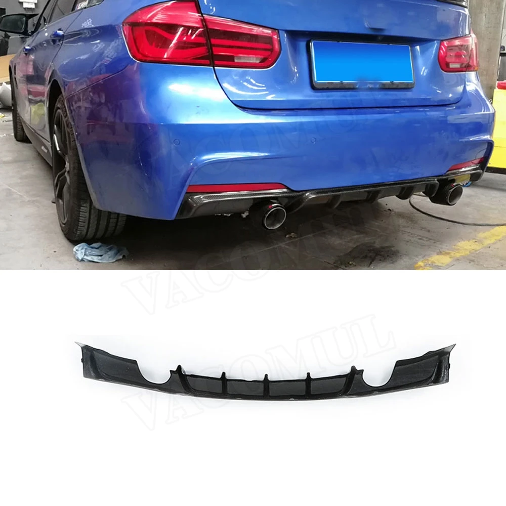 Gloss black FRP rear bumper diffuser for 3 series F30 MT style for M sport