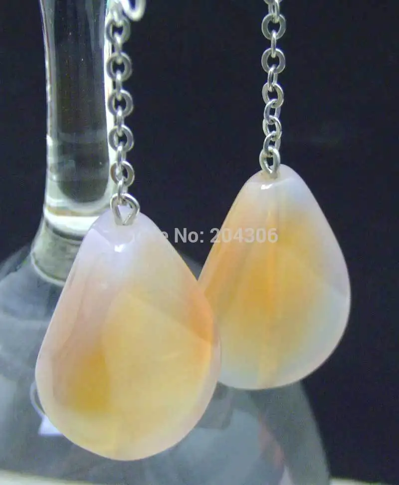 

Big 25*30mm Drop pink natural Stone dangle silver S925 hook earring-ear394 wholesale/retail Free ship