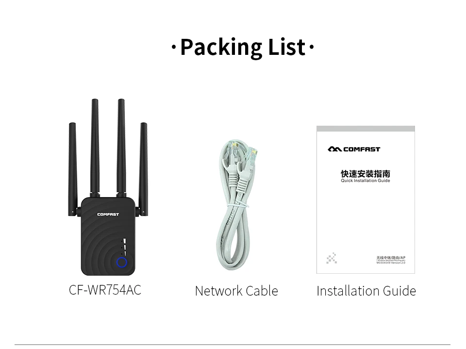 Comfast мини 1200 Мбит/с высокоскоростной беспроводной ретранслятор Wifi усилитель 1200 Мбит/с 2,4 и 5 ГГц Wifi усилитель сигнала дальнего действия CF-WR754AC