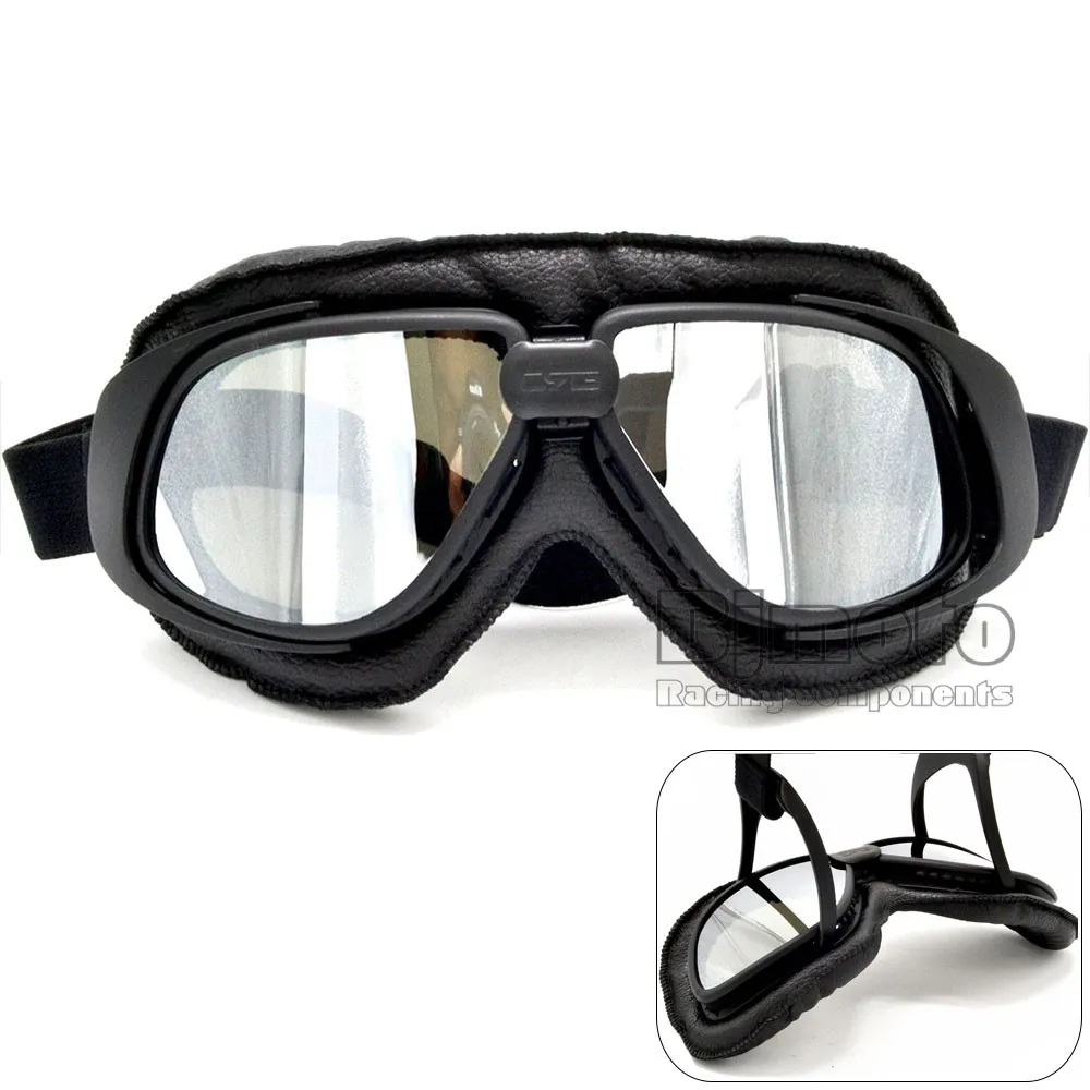 BJMOTO горячий One Piece Vintage очки цвет линз УФ мотоцикл Goggle Для Harley googles мотоцикл