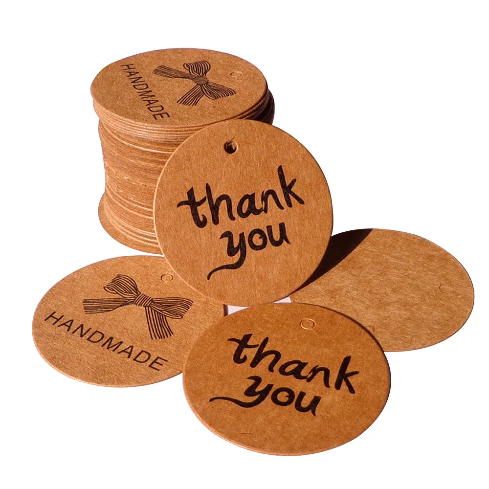 

Kraft paper tag thanks to "Thank you" and "Handmade" kraft paper round tag