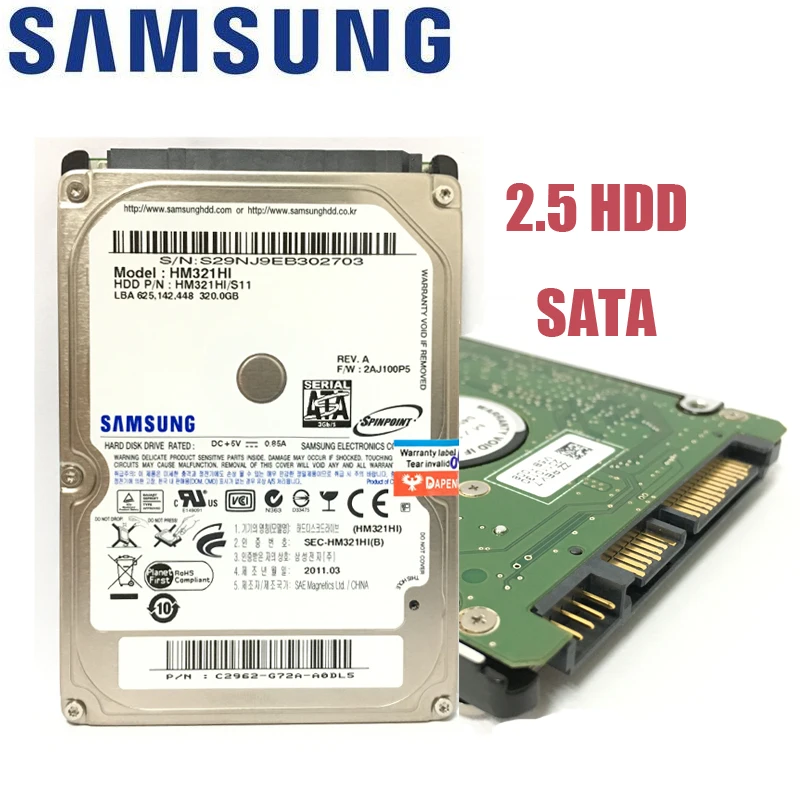 Внутренние жесткие диски Samsung для ноутбука диск 500 Гб 80 160 250 320 1 ТБ 2.5 HDD SATA 5400RPM 8