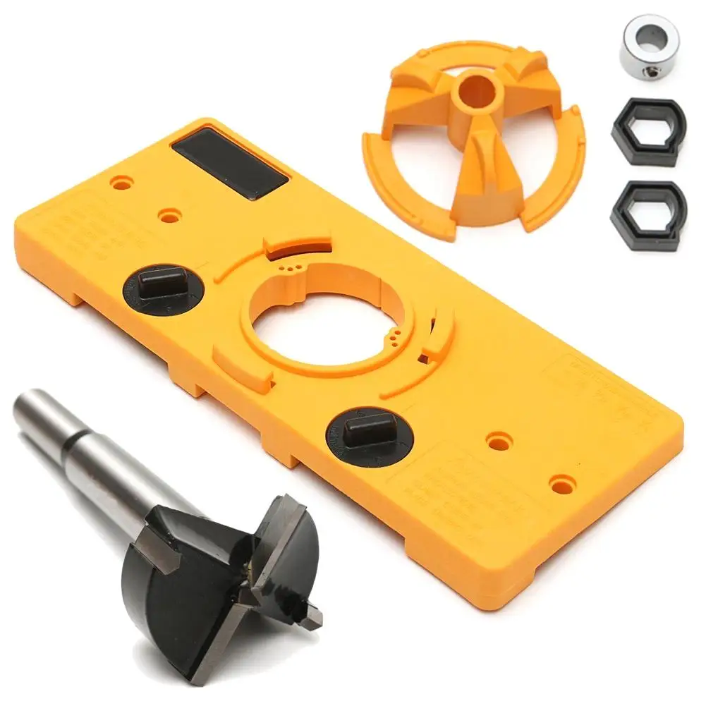 

35mm Cup Style Hinge Jig Hole Drill Guide Drilling Tapper Puncher Kit For Woodworking Tools
