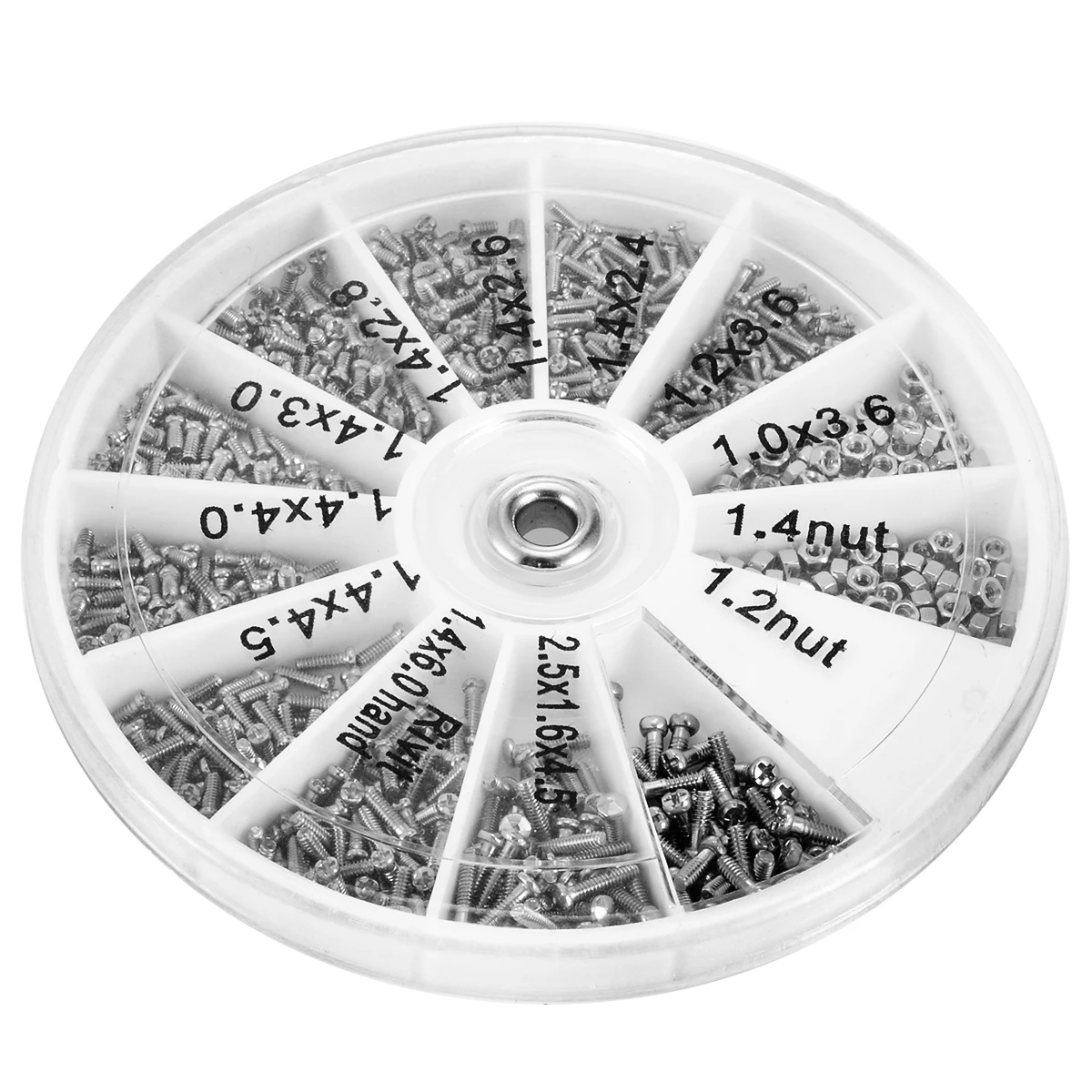 600PCS Electronics 12 Kinds of Small Screws Nuts Electronics Assortment Kit M1 M1.2 M1.4 M1.6