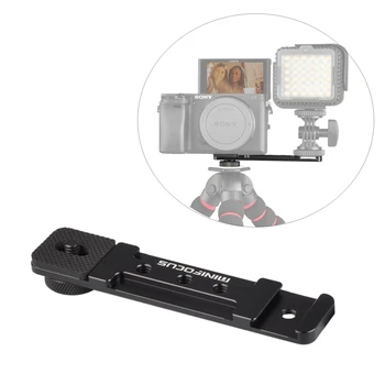 

Vlog Cold Shoe Bracket Extension Bar Microphone LED Video Light w 1/4'' Tripod Screw for Sony A6400 Mirrorless Camera Vlogging
