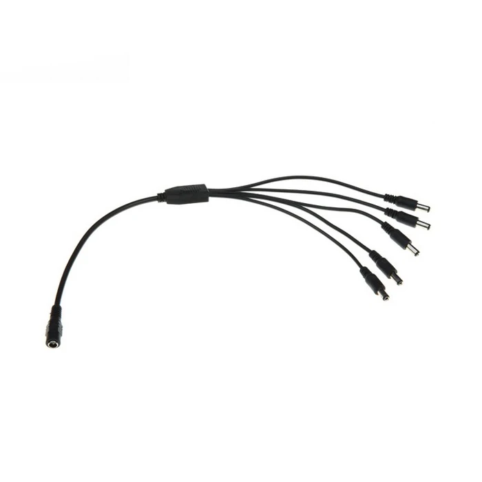 

DC power Splitter Cable 1 to 5 way ,5.5mm / 2.1mm ,1 male to 5 Female cord for CCTV Camera 5pcs/lot free shipping