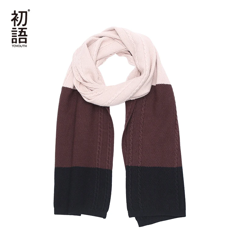 Toyouth 2017 лоскутное Для женщин длинный шарф зимние мягкие шарфы 3 цвета дизайнерские женские вязаная мода пружинная принадлежность