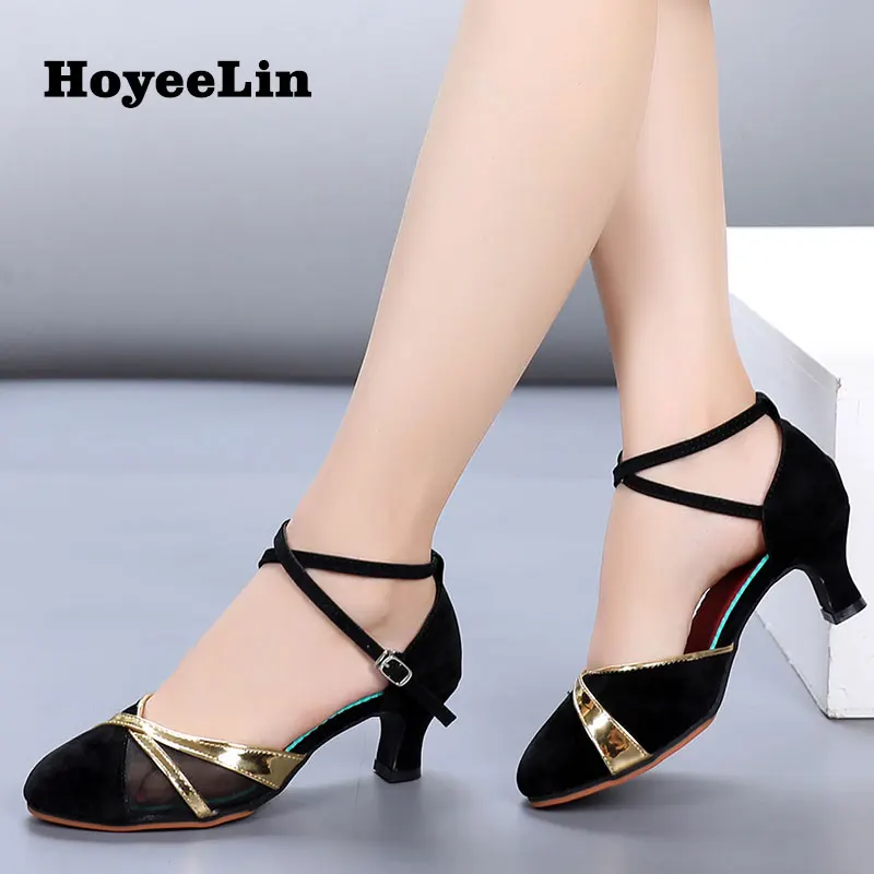 

HoYeeLin Ballroom Party Dance Heels Women Ladies Closed Toe Tango Shoes Waltz Standard Dancing Shoes