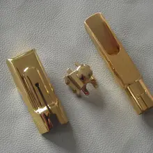 Alto Саксофоны металла мундштук Лигатура Cap золотой пластине 6#7#8#9