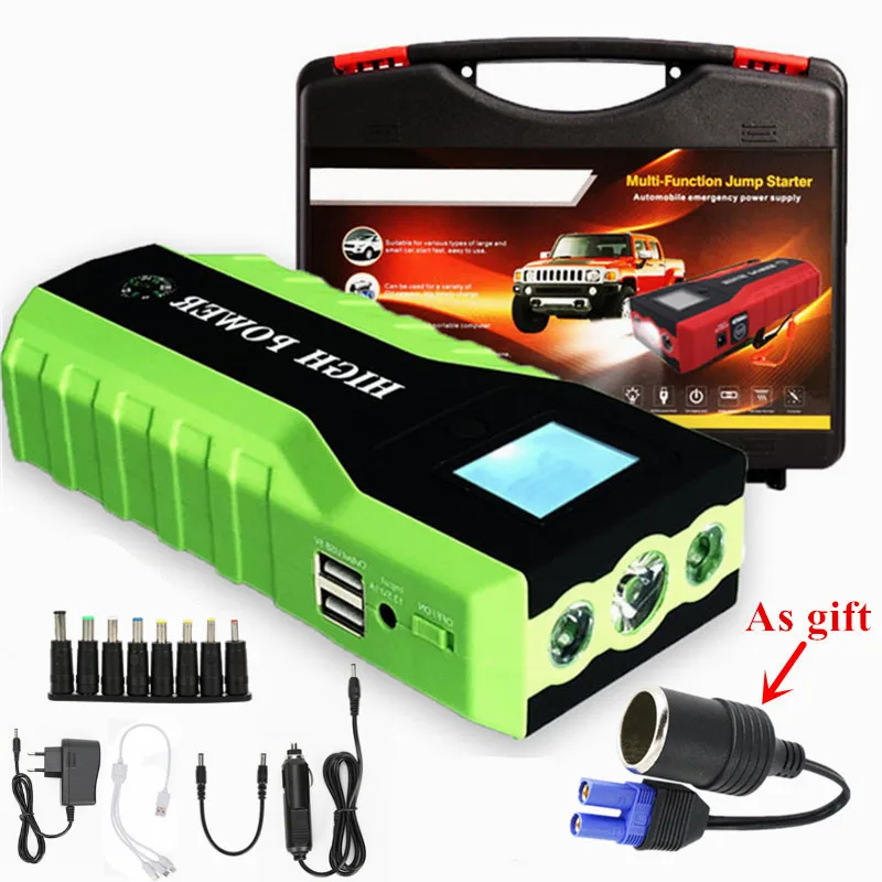 

High Power 89800mAh Car Jump Starter 600A Emergency Starting Device 12V Car Charger For Car Battery Vehical Booster Power Bank