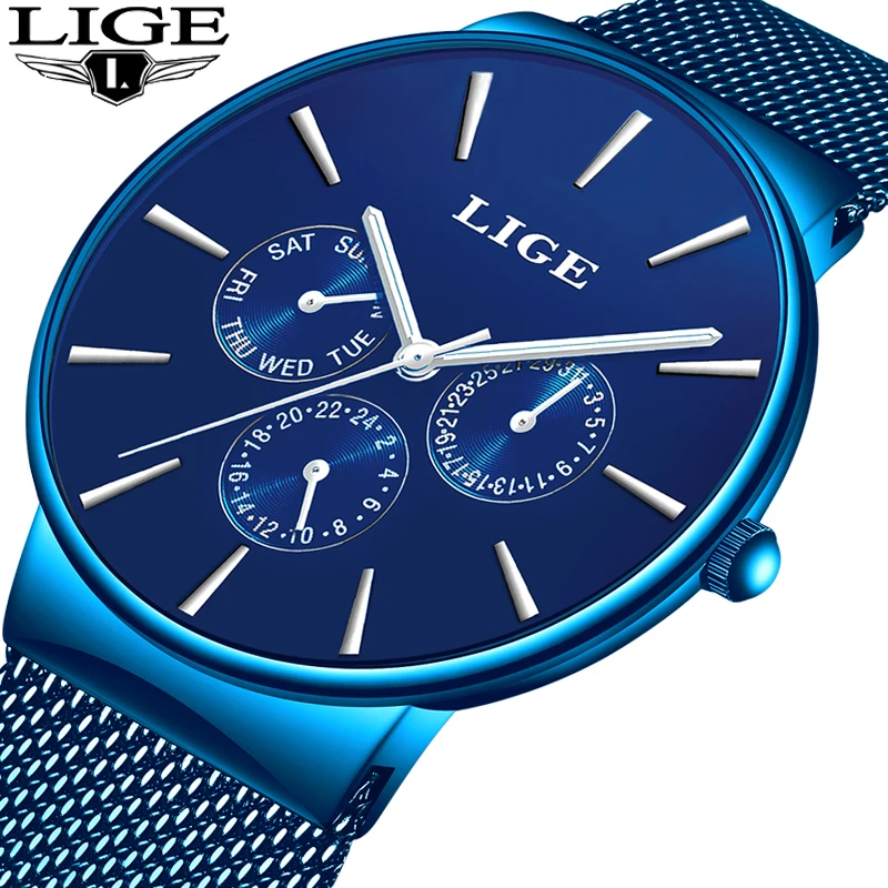 Relogio Masculino 2019 LIGE повседневные модные брендовые Роскошные мужские часы