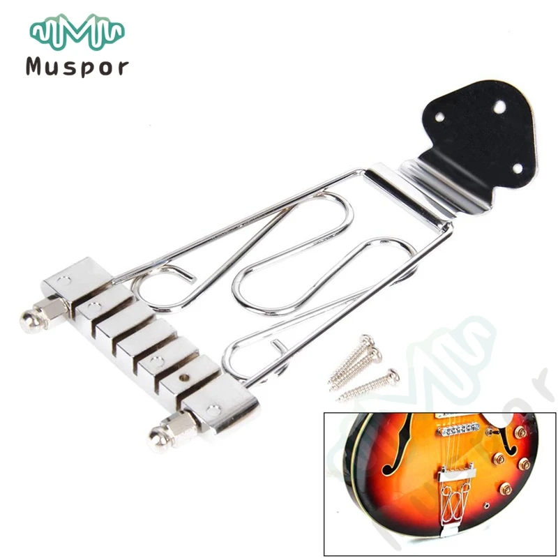 6 String Jazz Archtop Electric Guitar Trapeze Tailpiece with Wired