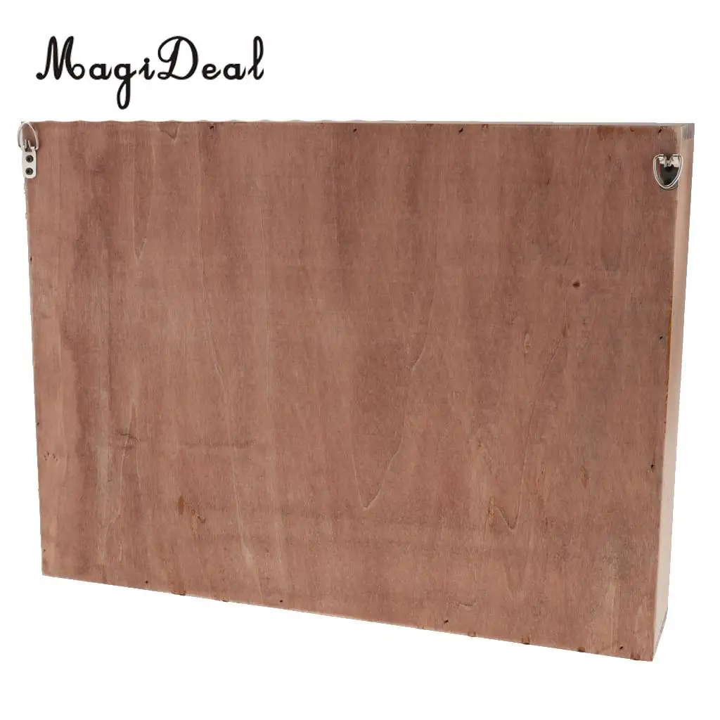 Rustic Wooden Wall Shelf Shadow Box Display Rack Shelf Storage Grid Cube Box for Home DIY Decoration, 40x30x7.8cm	