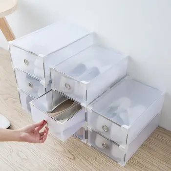 

Semi-transparent Plastic Drawer Shoe Box Environmentally Friendly Thick Rectangular Metal Bag Surface Storage Box Organizer
