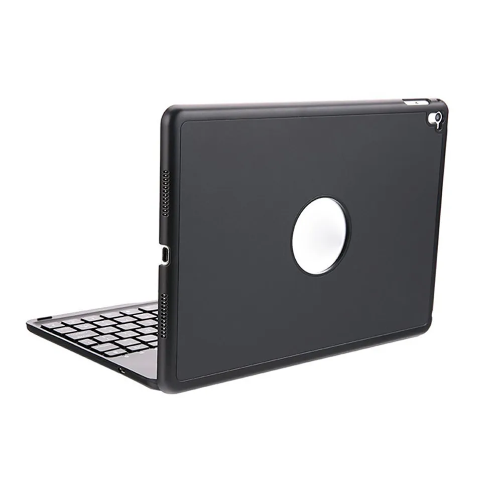 7 цветов с Подсветкой Bluetooth клавиатура Smart Folio чехол для iPad Pro 9,7 дюймов 20A Прямая поставка - Цвет: Черный