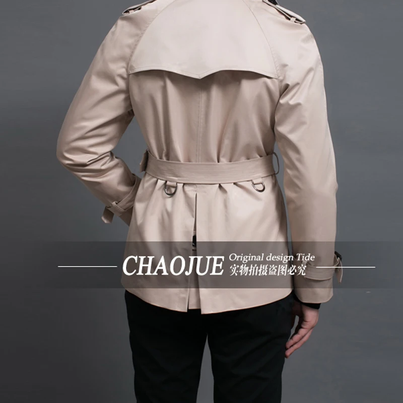 Mens Trench Coat England Quality Beige Plus Size 3XL CHAOJUE For Gift