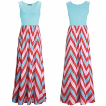 2016 heiße NEUE Sexy Frauen Sommer Lange Maxi BOHO Maxi-abend-partei-kleid-strand-kleid Sommerkleid Mode Bohemian Streifen Kleid Hochzeit