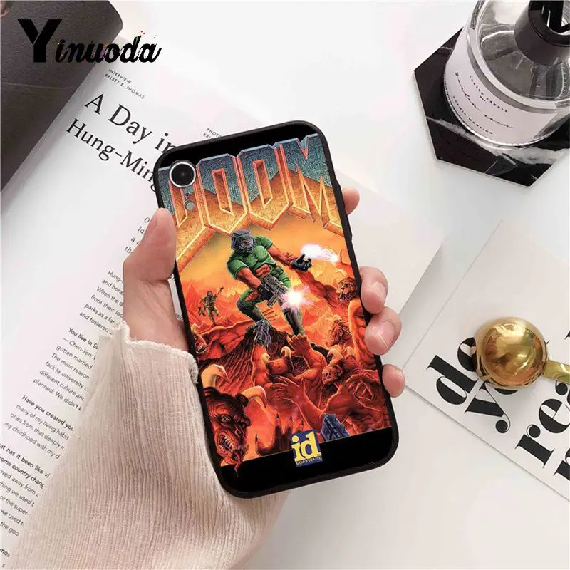 Yinuoda череп игра Doom новое поступление черный чехол для телефона для iPhone 5 5Sx 6 7 7plus 8 8Plus X XS MAX XR 10 Чехол