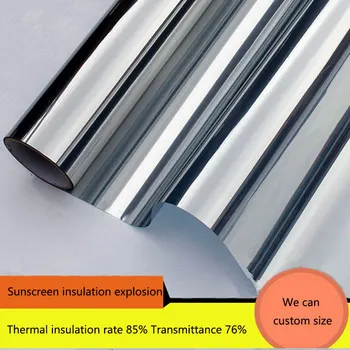 

0.7x3m colored glass film anti uv Silver color solar window film Mirror color window Stickers for Home and office decor