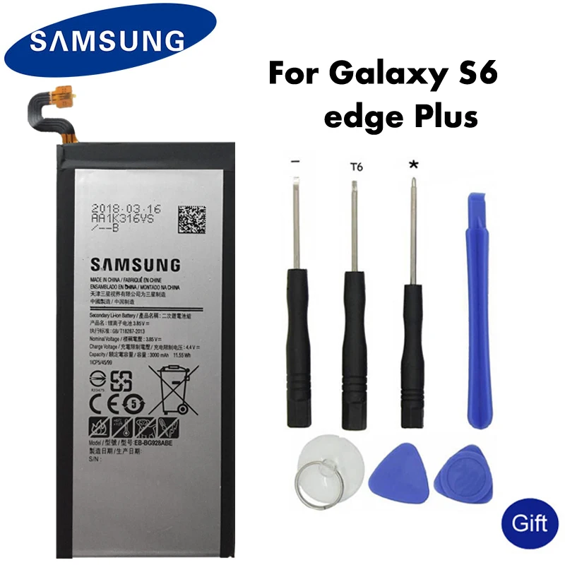 Оригинальный EB BG928ABE батареи для SAMSUNG GALAXY S6 edge Plus SM G9280 G928P G928F G928V G9287 S6edge + 3000