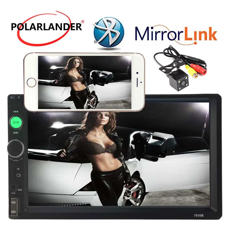 

LCD Touch Screen Optional 170 degree CCD rearview camera Car Radio Player Bluetooth Car Audio 7 Inch 2 Din Mirror Link