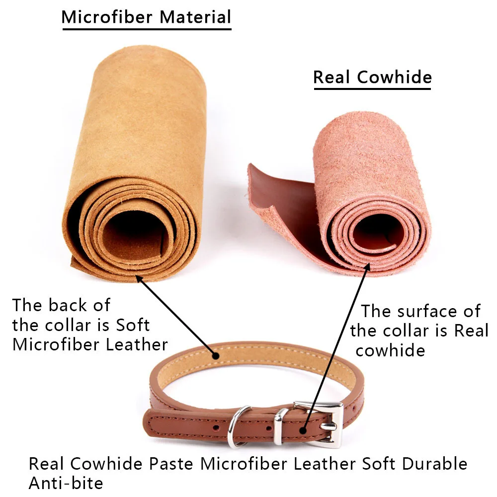 Ошейник для маленьких собак и кошек с колокольчиком из микрофибры и натуральной кожи Мягкий прочный ошейник для щенков Чихуахуа Прямая поставка