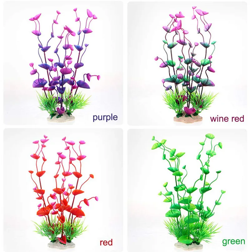 4 PCS Aquarium Plants Plastic Fish Plant Artificial Colorful Decoration Safe Decorations #4M09 (6)