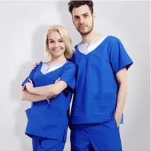 Классическая форма! Домашние животные больница Доктор Медсестры медицинская рабочая одежда мужчины женщины v-образным вырезом хирургическая операция скраб наборы, J23